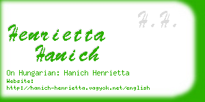 henrietta hanich business card